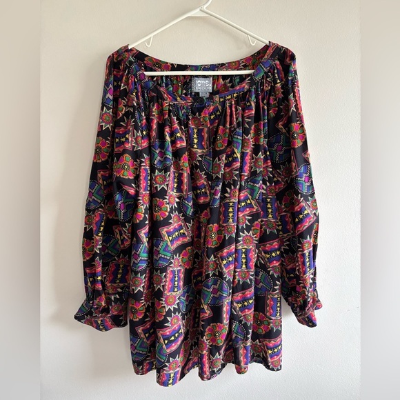 Sorrel vintage blouse with geometric colorful print size 22 - Picture 2 of 11